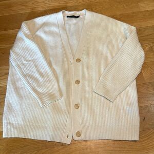 Jenni Kayne cashmere Cocoon Cardigan, cream, size XS